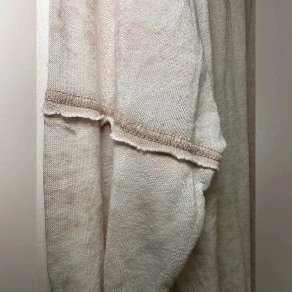 Free People distressed faded cream/tan long sleeve tee shirt - Picture 4 of 9